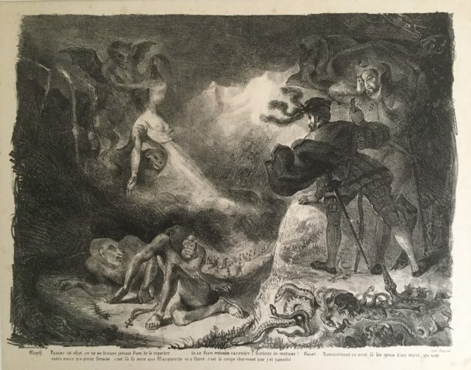 Eugène Delacroix - L'ombre de Marguerite apparissant à Faust - 1828