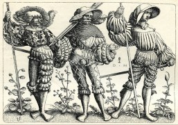 gruppo-di-tre-landsknechts-landsknechte-soldati-mercenari-incisione-su-rame-di-daniel-hopfer-c-1500-hhw3ht